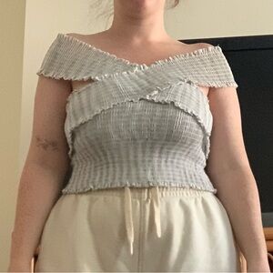 Urban outfitters off the shoulder crop top